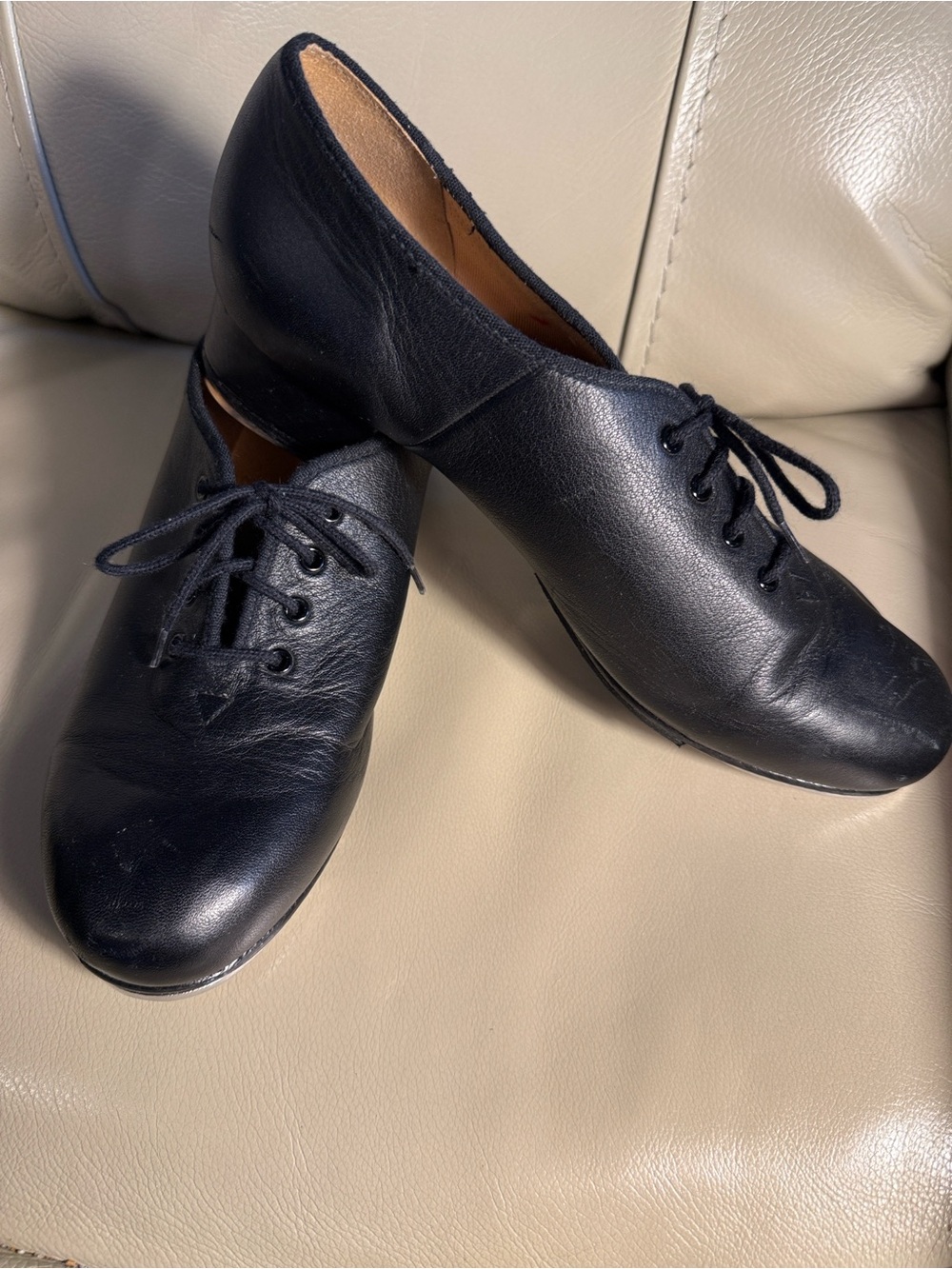 Women's Bloch Black Leather Tap Shoes —Timeless Lace-Up Size 11 1/2 (10.5 US)